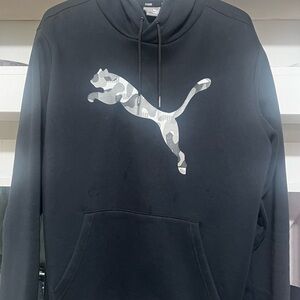 Puma Black Hoodie with Camouflage Logo